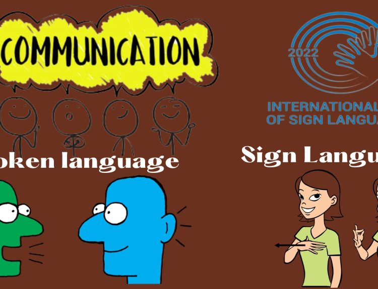 Communication through spoken and sign language